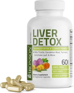 Bronson Leber Detox Advanced, Mariendistel & mehr, gentechnikfrei 60 Kapseln Ablaufdatum 9/26 - Bild 1 von 4