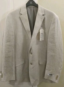 Joseph Abboud Herren 46L Leinen Fischgrätmuster Sport Mantel UVP $ 399 - Bild 1 von 4