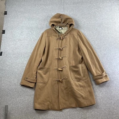 J CREW Virgin Wool Coat Womens Size TXL Hood Toggle Trench Jacket Brown Hooded - Image 1 of 4