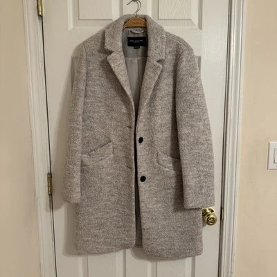 Casaco Bouclé Marc New York Feminino Paige Mescla de Lã 2 Botões Entalhe Gola Tamanho 8 - Imagem 1 de 4