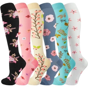 Compression Socks for Women & Men-6 Pairs 20-30mmhg Support Running Nurse Tra... - Picture 1 of 7