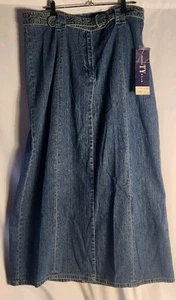 Gonna lunga jeans denim blu donna Ty Wear originale con cintura taglia 18 stile 492-30M - Foto 1 di 9
