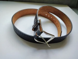 Handgefertigt schwarz 40/100 Leder Korbgeflecht Dienst Gürtel KM605 USA Entfernen Schnalle neu - Bild 1 von 6