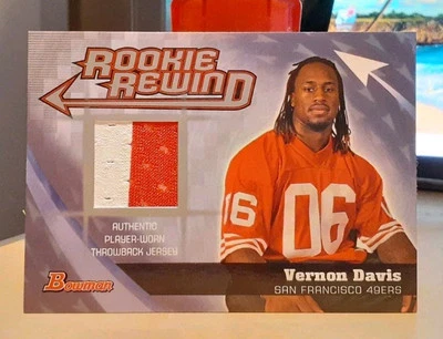 2006 Bowman Rookie Rewind Jersey Vernon Davis RC SAN FRANCISCO 49ERS TERRAPINS - Image 1 of 2