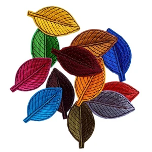 12pcs Leaves Design Embroidered Sewing Patch Foliage Applique Clothes Dress - Picture 1 of 12