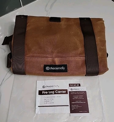 Bolso de Mano Fire Log Carrier de Lona Encerada - Chocomelly Marrón Nuevo Foto 1 de 4