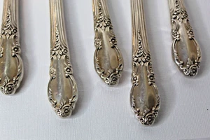 5 Luncheon Knives - 1881 Rogers Oneida Enchantment Silverplate Flatware Vintage - Picture 1 of 2