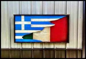 Greek/Italian flag marries two proud cultures in one very special hand crafted - Picture 1 of 10