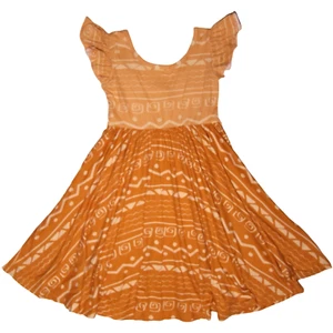 Dot Smile Girls 7 Burnt Orange Tangerine Aztec Empire Twirl Dress NWT - Picture 1 of 4