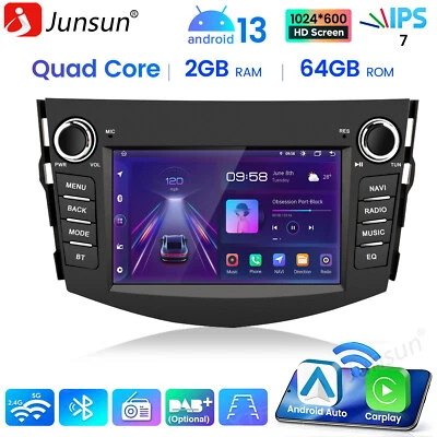 Carplay GPS Navi BT WIFI DAB+ SWC Android 13 Autoradio Für Toyota RAV4 2006-2012 - Bild 1 von 4