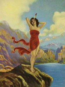 Vestido Doncella en Rojo Montañas Agua de Fox - Imagen 1 de 1