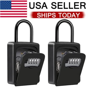 1/2X 4-Digit Combination Key Safe Wall Mount Outdoor Waterproof Storage Lock Box - Picture 1 of 18