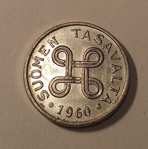 Finland  *1 markka * Iron-Nickel *  1960 * cond. 1+** - Picture 1 of 2