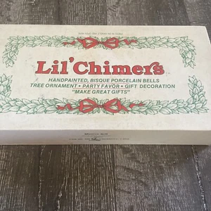 Lil Chimers Glocken 12 Vintage Ornament Biskuit Glocken Porzellan Jasco Verkäufer Box - Bild 1 von 9