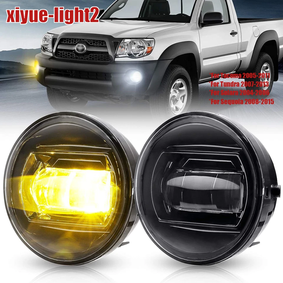 Par de luces antiniebla LED para parachoques para Toyota Tacoma 2005-11 Tundra 07-13 Sequoia 08-15 Foto 1 de 4