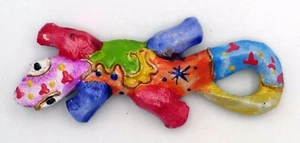 GECKO Holz Magnet Kühlschrank Magnet bunt hand bemalt Bali 10 cm - Bild 1 von 1