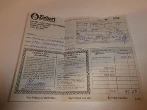 Vintage 1974 Fiat 124 Ziebart Rostschutz autorisierte Rechnung Rechnung Rechnung Aurora, IL - Bild 1 von 8