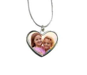 Personalised Photo Necklace Heart shape pendant Custom printed with your picture - Picture 1 of 1