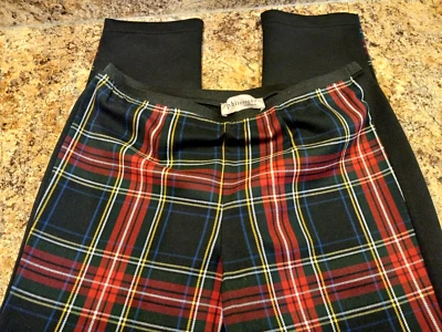 Women's Philosophy Pant Leggings Pull-On Med 29"W 29"In 9" Rise Plaid-Blk Solid - Image 1 of 4