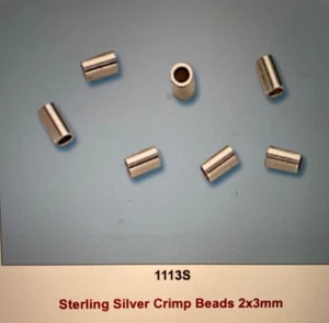 10 STERLING SILVER CRIMPS 2X3MM - Picture 1 of 1