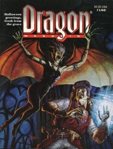DRAGON MAGAZINE #186 EXC+! TSR Dungeons Dragons D&D Module Game 1992 Adventure - Picture 1 of 2