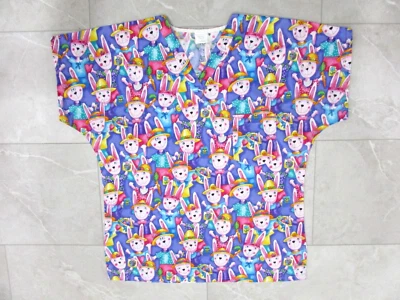 Cotton Scrubs Womens Easter Scrub Top Size M - Image 1 of 4