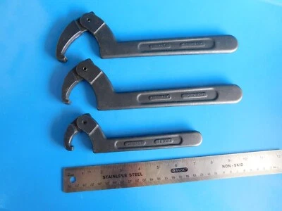 USADAS, HERRAMIENTAS DE PUNTO AZUL LLAVES DE GANCHO AJUSTABLES, LOTE DE 3 Foto 1 de 4