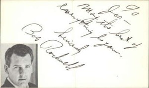 Robert Rockwell D.2003 Actor Growing Pains Signed 3" x 5" Index Card