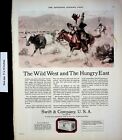 1924 Swift Margarine Cowboy Horse Lasso Bull Vintage Imprimé Annonce 4054