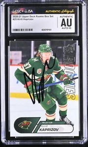 2020-21 UPPER DECK ROOKIE CLASS #25 KIRILL KAPRIZOV SIGNED CARD CGC JSA 10 AUTO - Picture 1 of 2