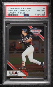2020 Panini USA Baseball Stars & Stripes Longevity Spencer Torkelson #9 PSA 8