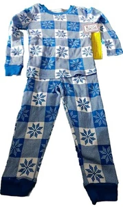 Secret Santa kids Winter Snowflakes 2 piece pajamas size 4 NWT - Picture 1 of 5