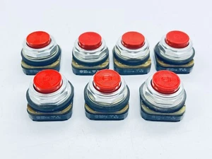LOT OF 7 ALLEN BRADLEY 800T-B RED MOMENTARY PUSH BUTTON SER. E - Picture 1 of 5