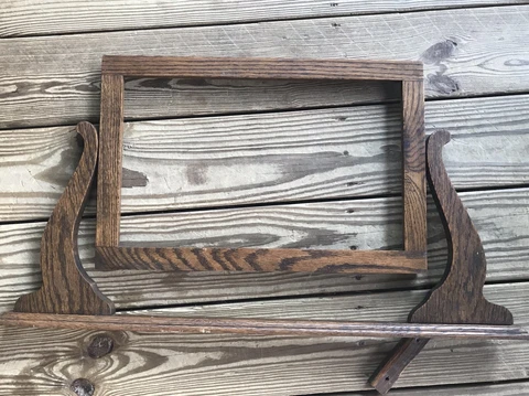 Antique Dresser Washstand Top Wood Mirror Frame 29”x16” Roughly Cover