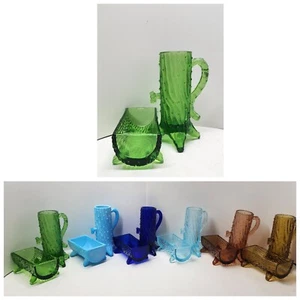 ATEMBERAUBENDES GRÜNES PUMP UND TROG SAHNEKÄNNCHEN & ZUCKER SET L.G WRIGHT - Bild 1 von 8
