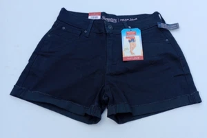 Signature Levi Strauss Women's High-Rise Denim Shorts Size 2 W26 Black New w/Tag - Picture 1 of 9