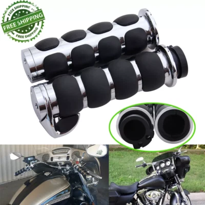 For Harley Road King Softail Electra Glide 1" Motorcycle Handle Bar Hand Grips - Image 1 of 4