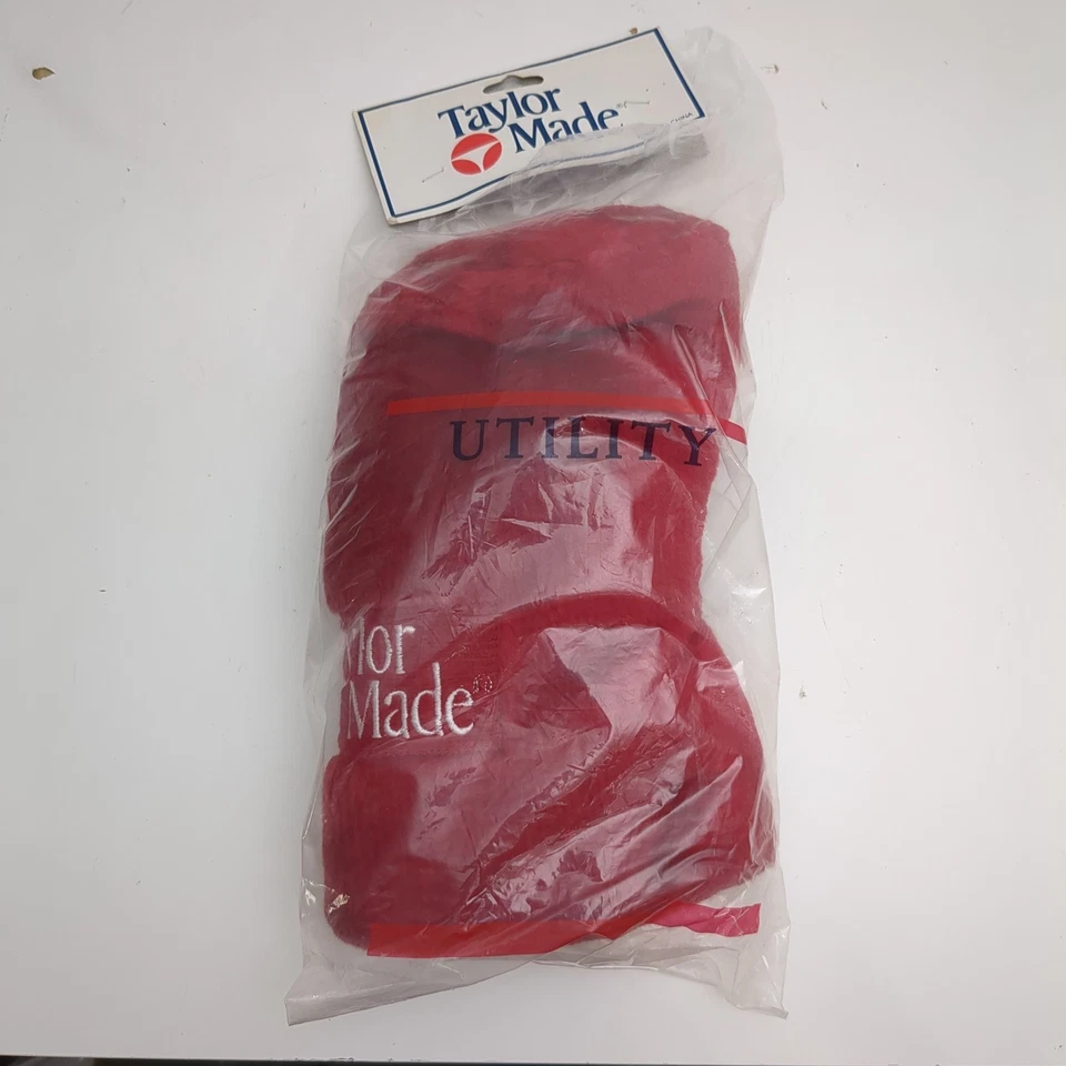Vintage TaylorMade Red Utility Golf Club Headcover Fuzzy Plush Sock NOS - Image 1 of 2