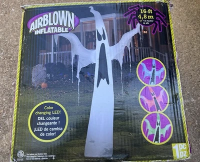 16 ft Gemmy LED Color Changing Ghost AirBlown Inflatable Yard Decoration READ - Image 1 of 4