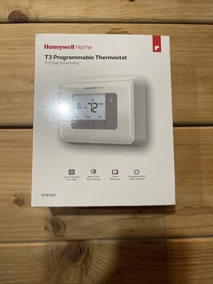 Honeywell Home T3 Programmable Thermostat 5-2 Day Scheduling, New Sealed, White - Image 1 of 4