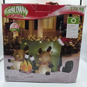 Luftgeblasene aufblasbare Rentiere Camping Braten Marshmallows 5,6 Fuß beleuchtet  - Bild 1 von 9