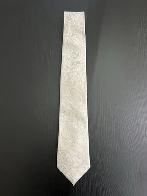 Donald Trump [Presidente] Trump 100% Seda Firma Corbata Blanco Marfil Boda Novio Foto 1 de 4