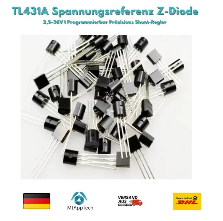 TL431A Spannungsreferenz Z-Diode 2,5–36V | Programmierbar Präzisions Shunt-Regle - Bild 1 von 1