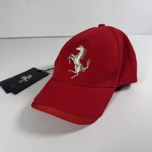 Ferrari Hat Cap Strap Back Red Prancing Horse Embroidered Logo Kids One Size - Picture 1 of 12
