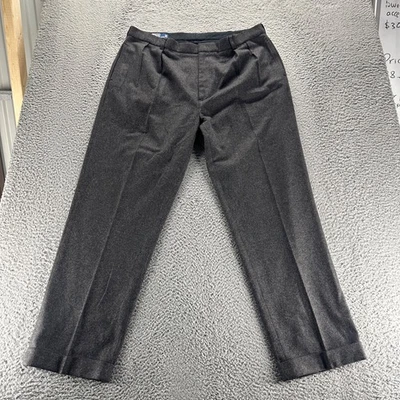 Polo Ralph Lauren Dress Pants Mens 40x32 Gray Wool Nylon Classic Stretch Pleated - Image 1 of 4