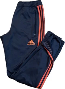 Adidas ClimaCool Track Soccer Active Pants Gray Orange Men's M Zip Ankle Sports - Picture 1 of 11