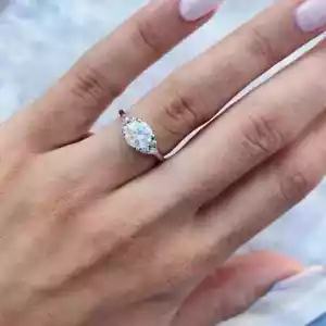 Wedding Ring 0.95 Carat IGI GIA Lab Created Round Cut Diamond 14k White Gold - Picture 1 of 7