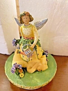 Candle Topper Rare One American Angle Girl Summer Flower Garden Yankee New  - Picture 1 of 6