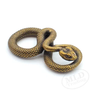 Small Copper Snake Figurine 2" – Serpent Statue Feng Shui Protection Decor - Picture 1 of 12