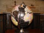 vintage world globe nice colors base stainless steel by britanica encyclopedia